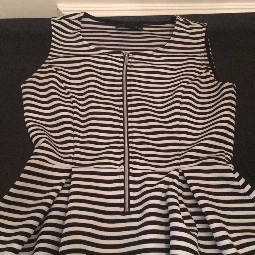 Striped, zippered dress